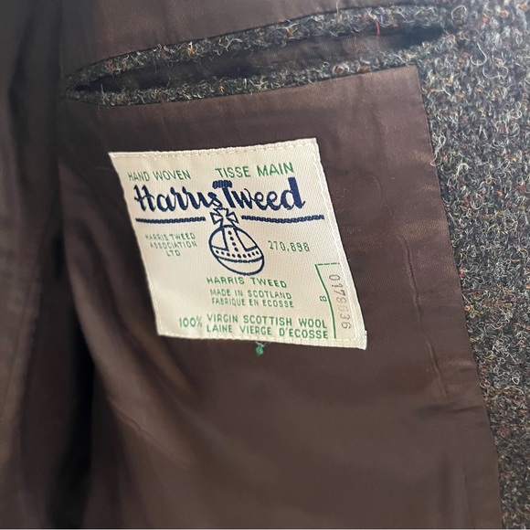 Harris Tweed mens size 44L 100% pure scottish wool handwoven blazer jacket - Picture 5 of 6